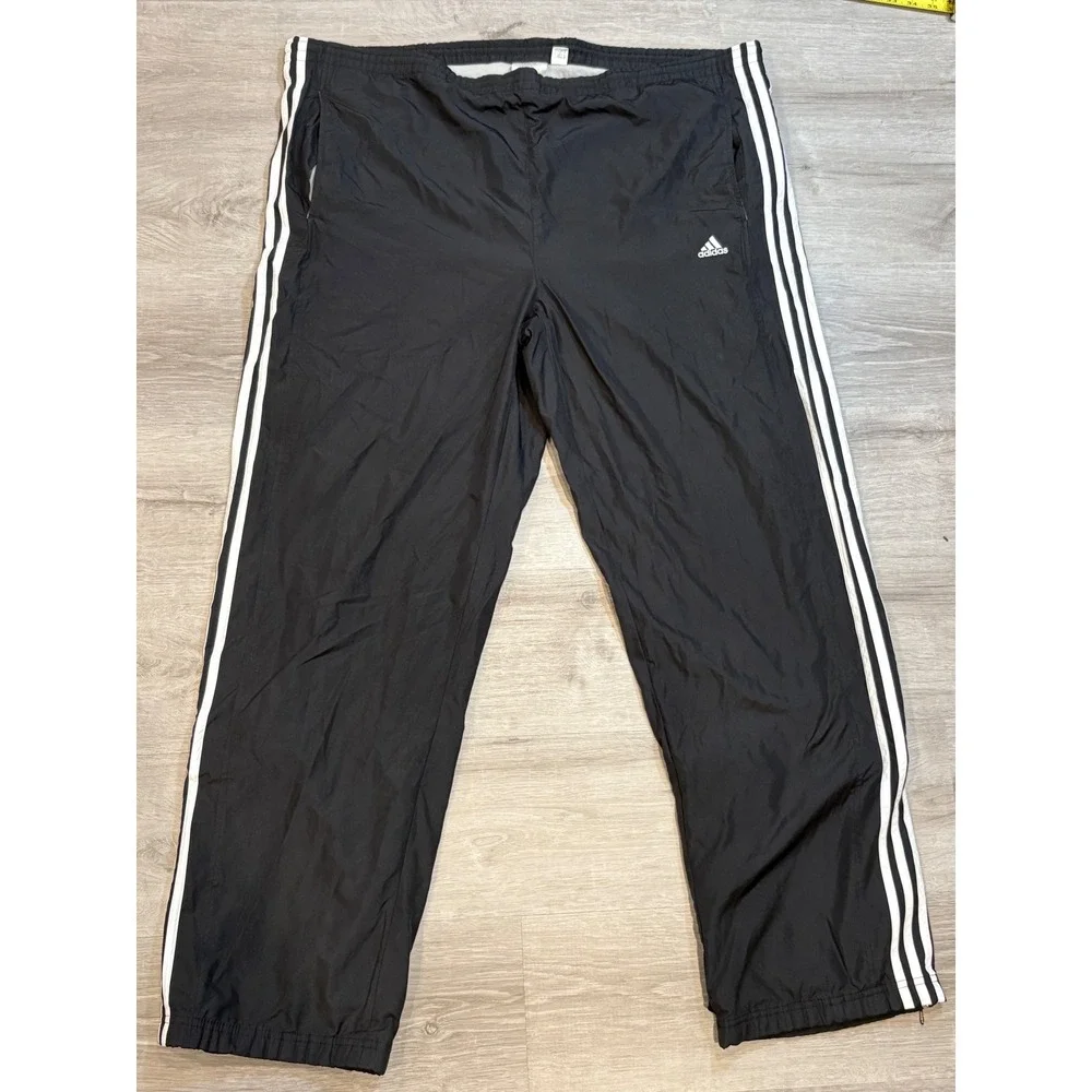 Adidas‎ Track Pants Athletic Training Warm Up 3 Stripe Black XL